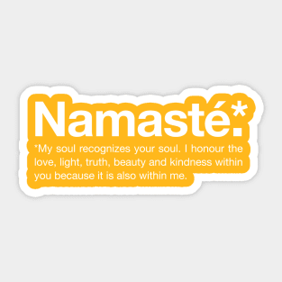 Namaste Definition (UK), Yoga and Wellbeing Sticker